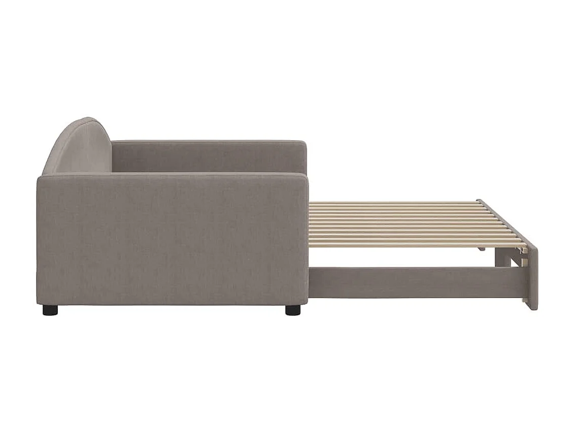 Lit gigogne taupe 100x200 cm tissu WVGQ8994