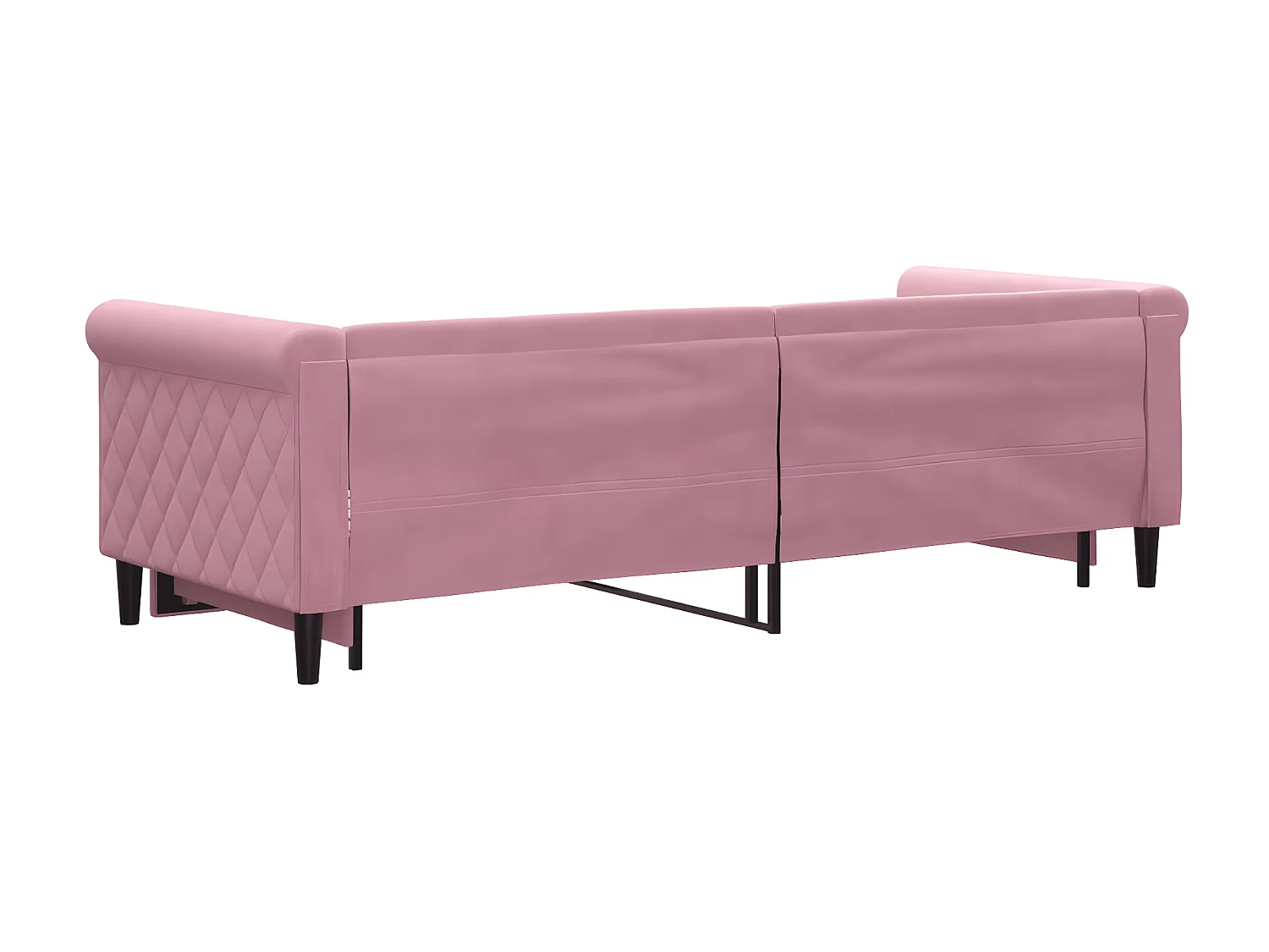 Lit gigogne rose 80x200 cm velours ASW16003
