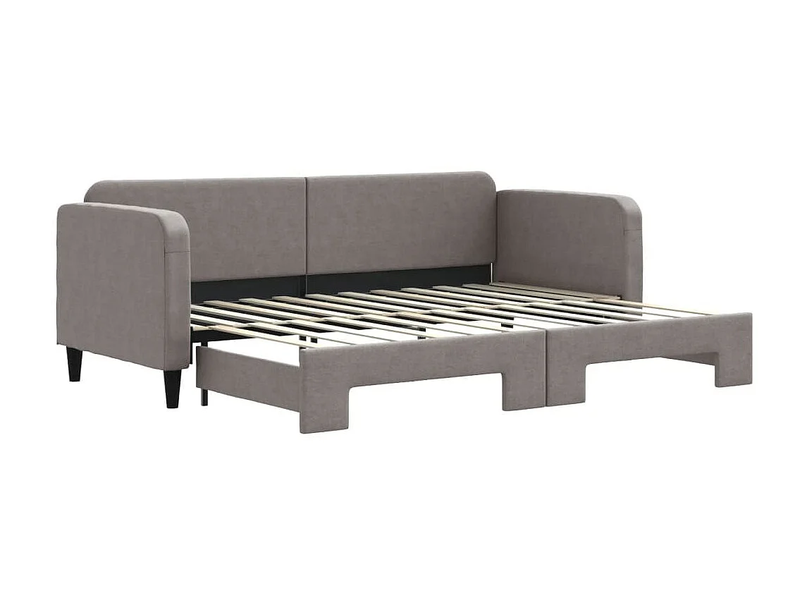 Lit gigogne taupe 80x200 cm tissu WVGQ6340