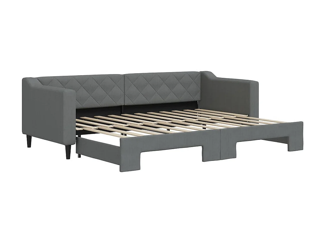 Sofá-cama 80x200 cm com gavetão tecido cinzento-escuro PT130473