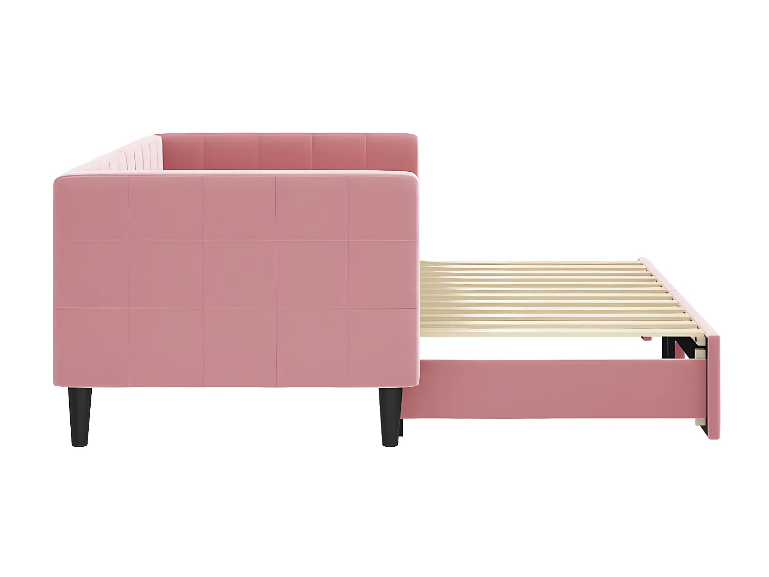 Sofá-cama 80x200 cm com gavetão veludo rosa PT680414