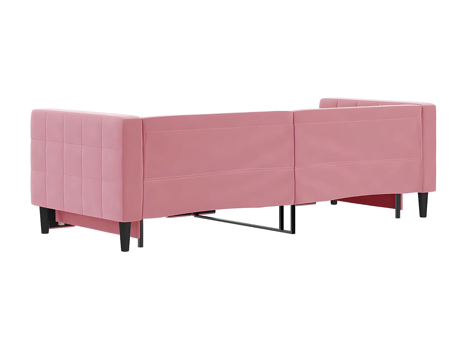 Sofá-cama 80x200 cm com gavetão veludo rosa PT680414