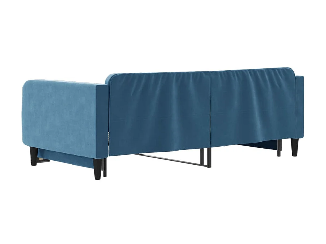 Cama dupla com gavetão 100x200 cm veludo azul PT731428