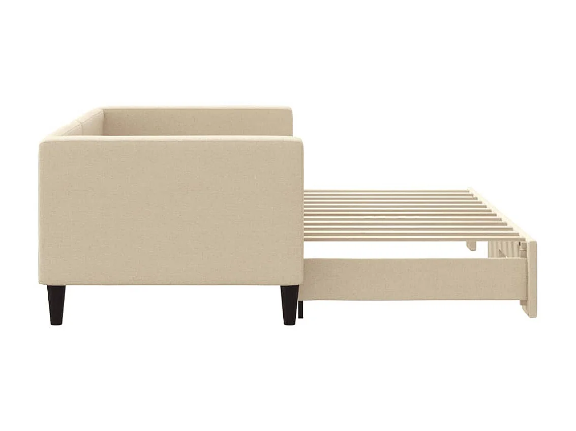 Sofá-cama 80x200 cm com gavetão tecido cor creme PT857513