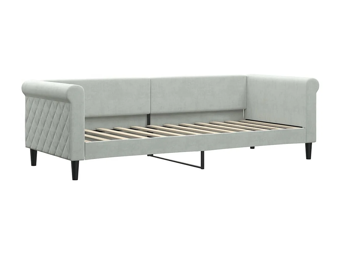 Cama dupla e colchões 80x200 cm veludo cinzento-claro PT942456