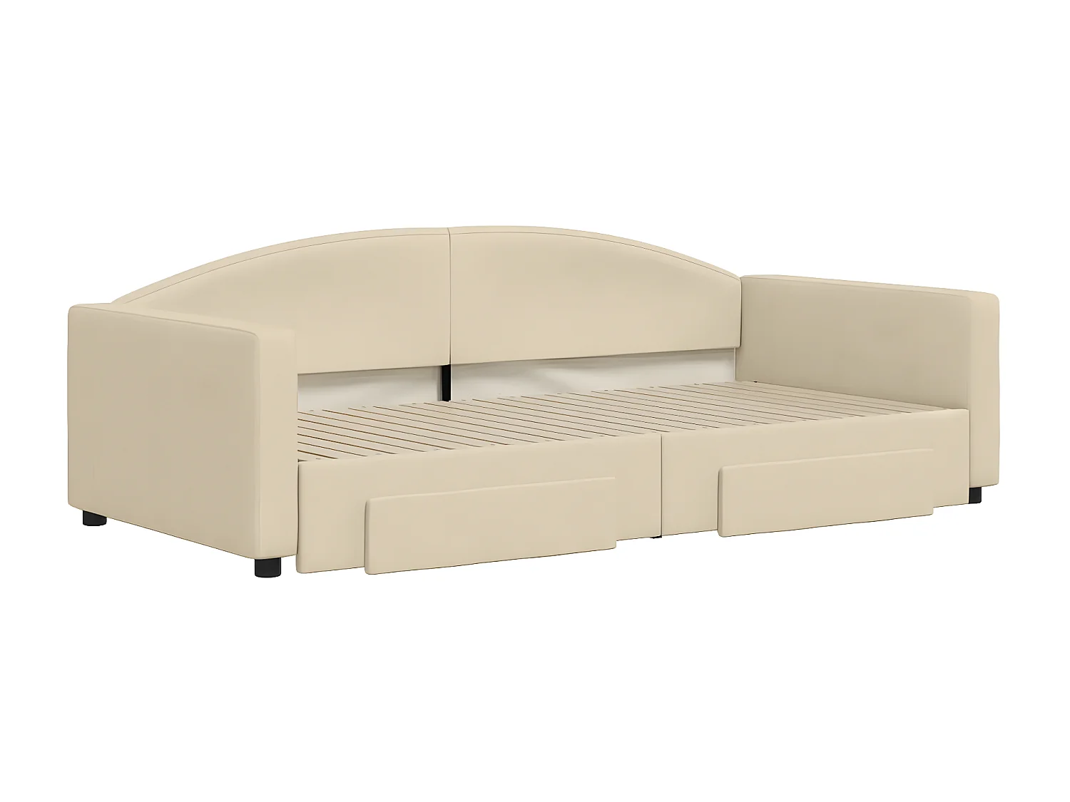 Cama nido - 100x200 cm con cajones tela color crema ES12043