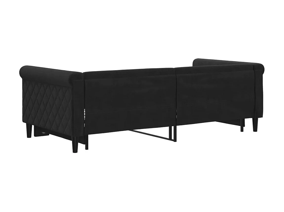 Lit gigogne noir 90x190 cm velours WVGQ5149