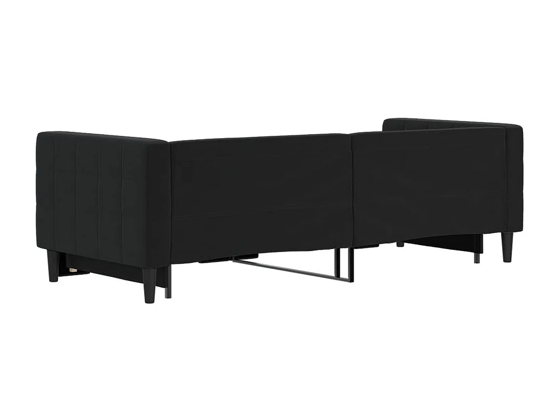 Lit gigogne noir 80x200 cm velours WVGQ1125