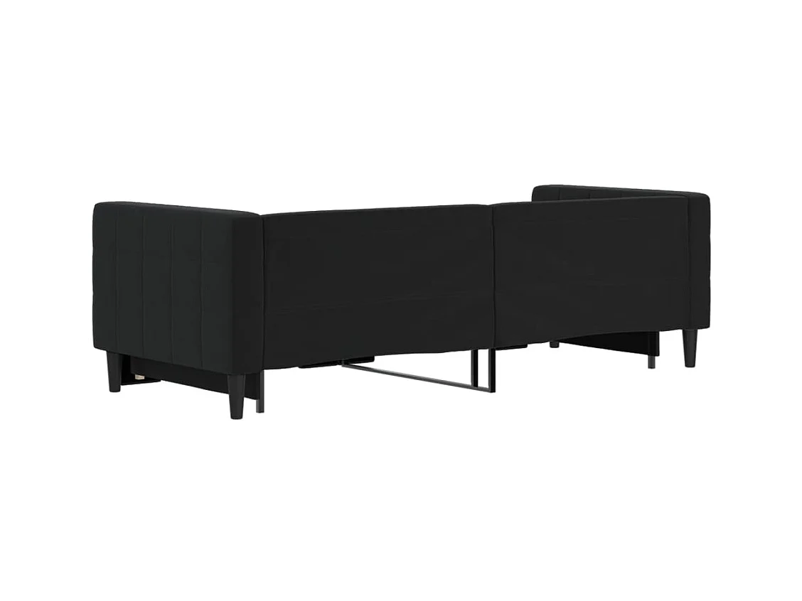 Lit gigogne noir 80x200 cm velours WVGQ1125