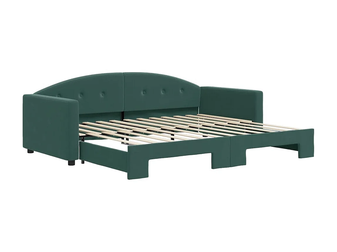 Cama nido terciopelo verde oscuro 90x200 cm ES730087