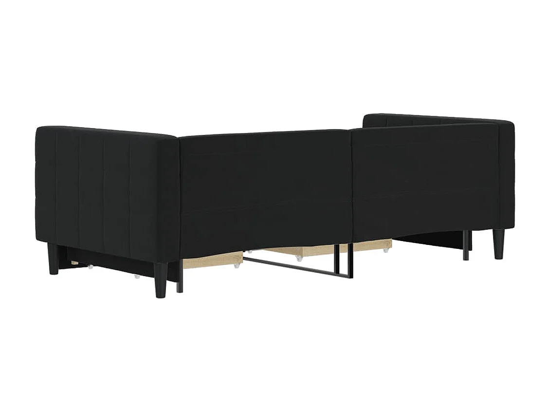 Tagesbett Ausziehbar,Ausziehbett mit Schubladen Schwarz 90x190 cm Samt -gkd93272