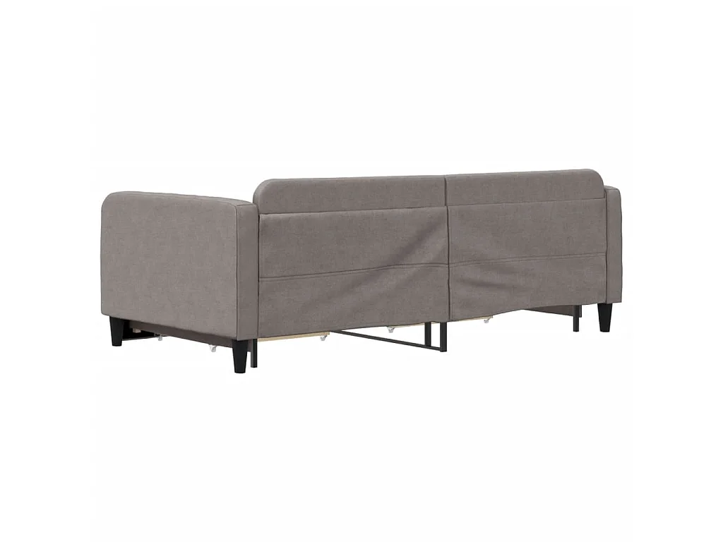 Lit gigogne et tiroirs taupe 100x200 cm tissu WVGQ3522