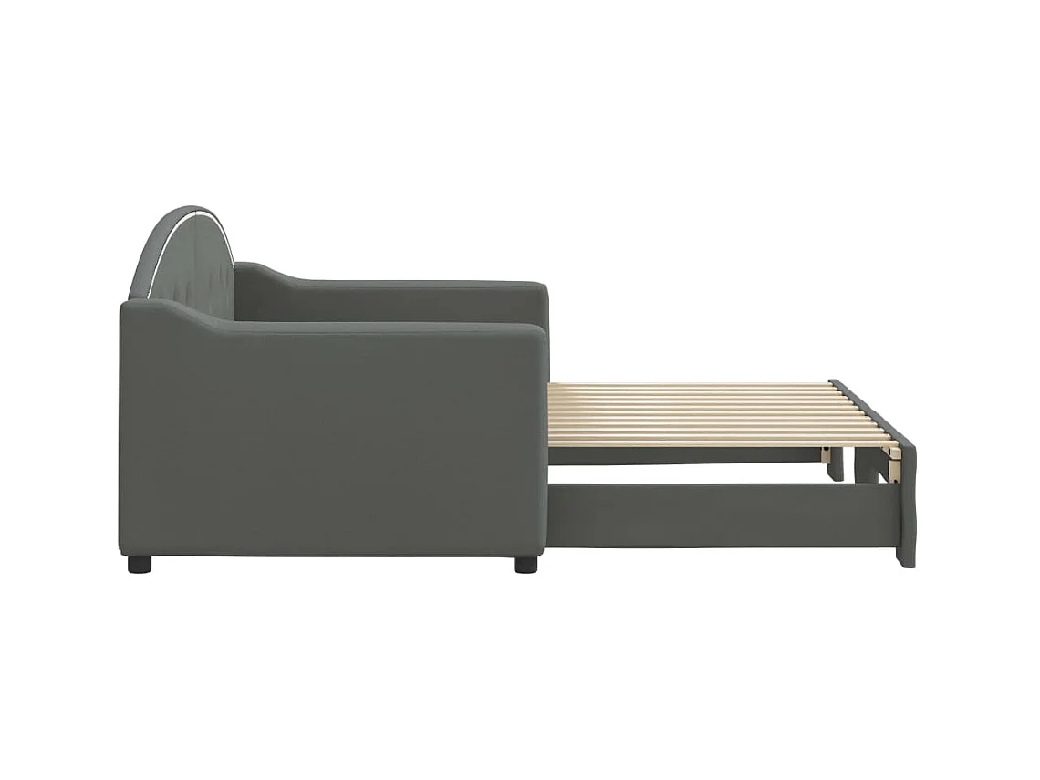 Cama nido - 80x200 cm tela gris oscuro ES22113