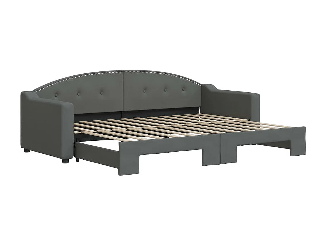 Tagesbett Ausziehbar,Ausziehbett Dunkelgrau 80x200 cm Stoff -gkd58039