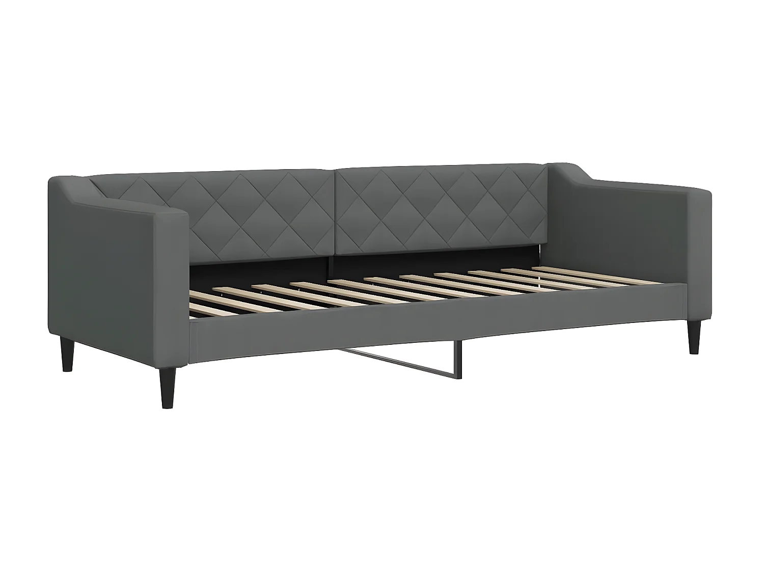 Sofá-cama 80x200 cm c/ gavetão e gavetas tecido cinzento-escuro PT397953