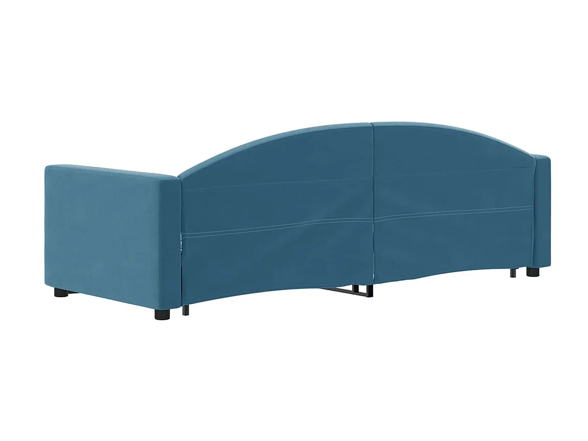 Cama nido con cajones terciopelo azul 80x200 cm ES760373