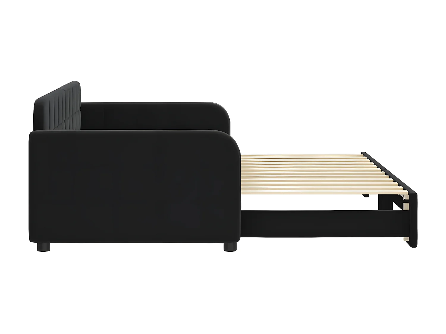 Cama dupla com gavetão 90x200 cm veludo preto PT769032