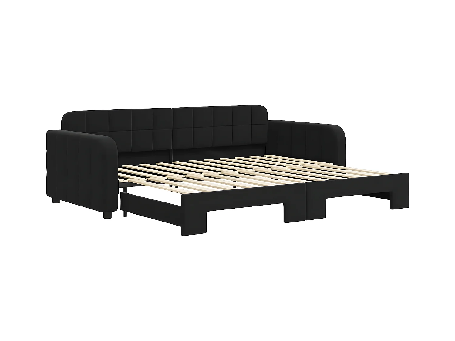 Cama nido terciopelo negro 90x200 cm ES983698