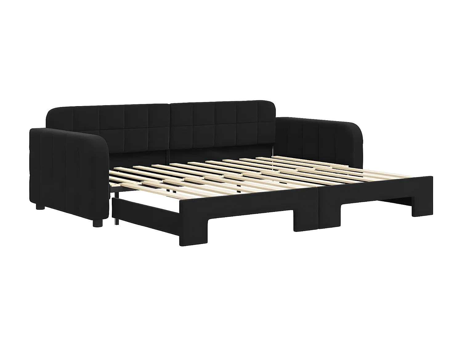 Cama nido terciopelo negro 90x200 cm ES983698