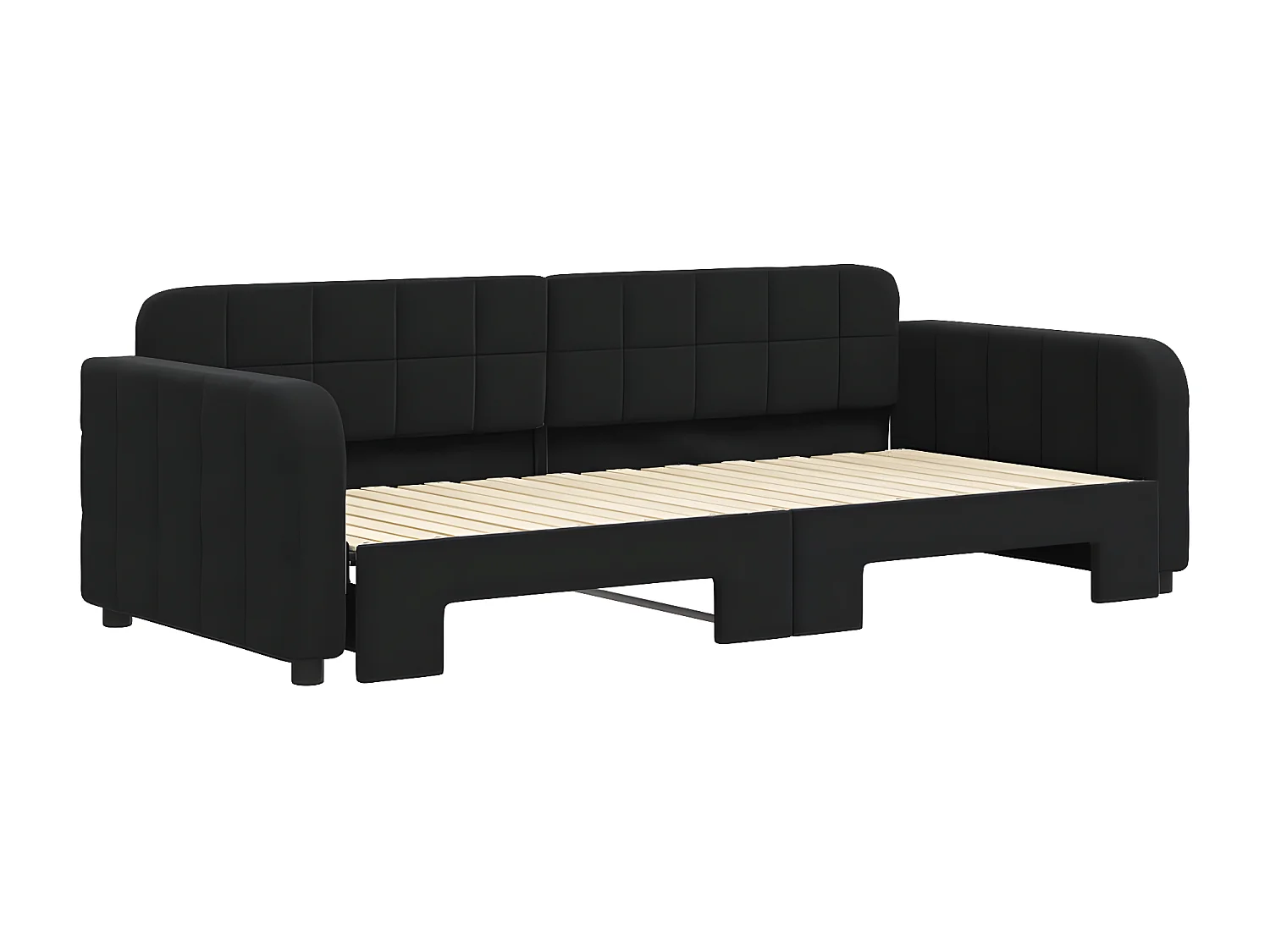 Cama nido terciopelo negro 90x200 cm ES983698