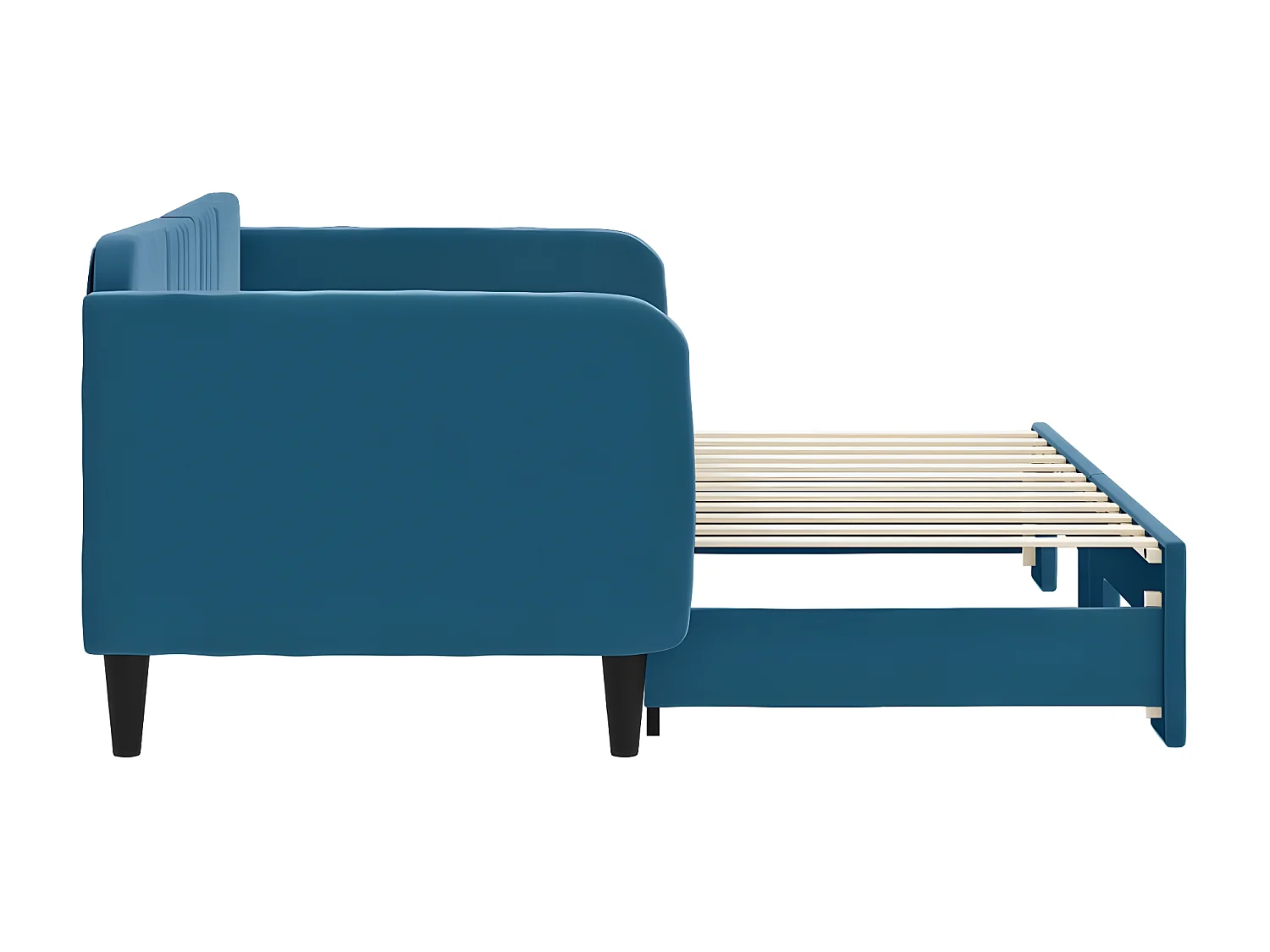 Lit gigogne bleu 80x200 cm velours WVGQ2598