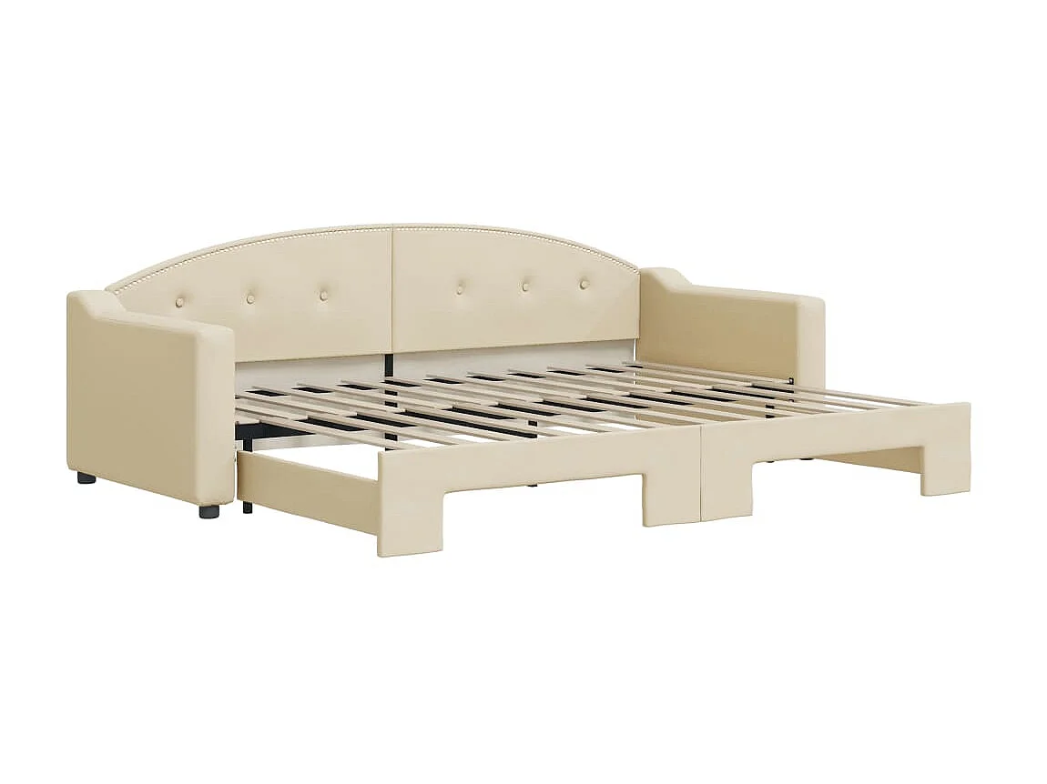 Lit gigogne crème 80x200 cm tissu WVGQ6632