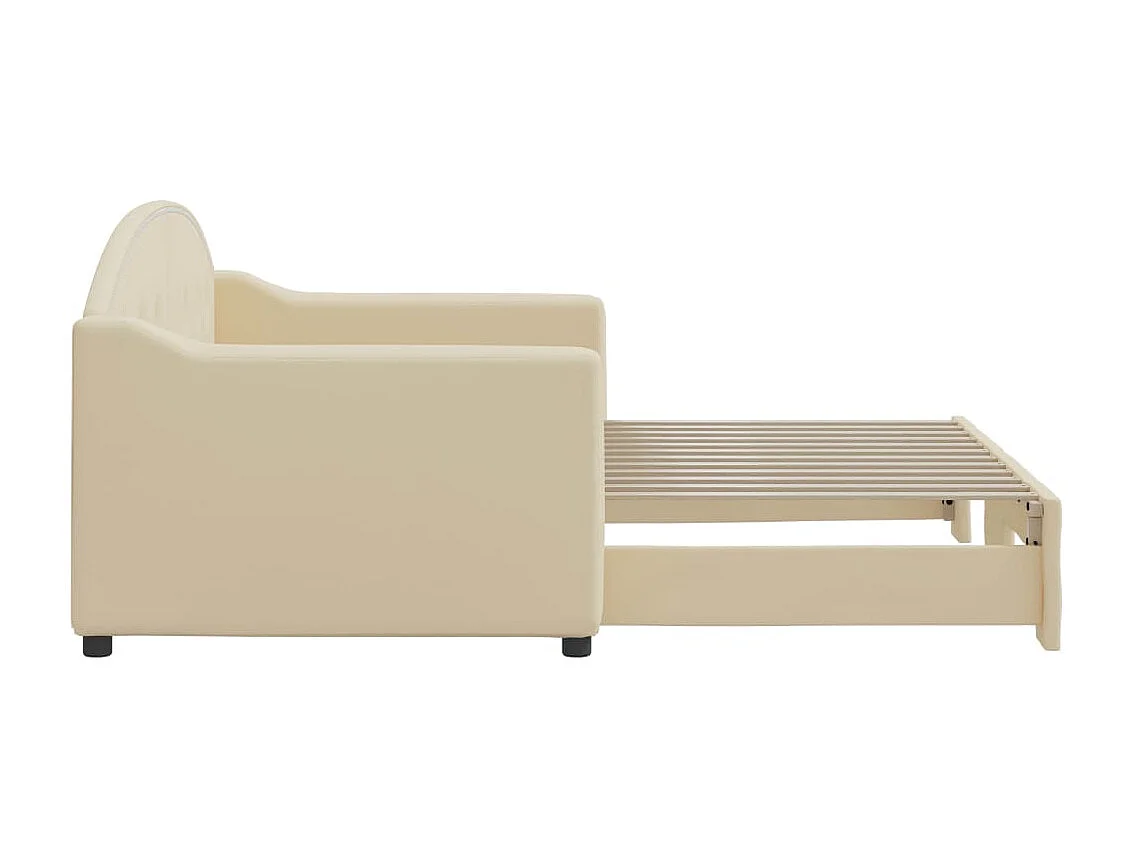 Lit gigogne crème 80x200 cm tissu WVGQ6632