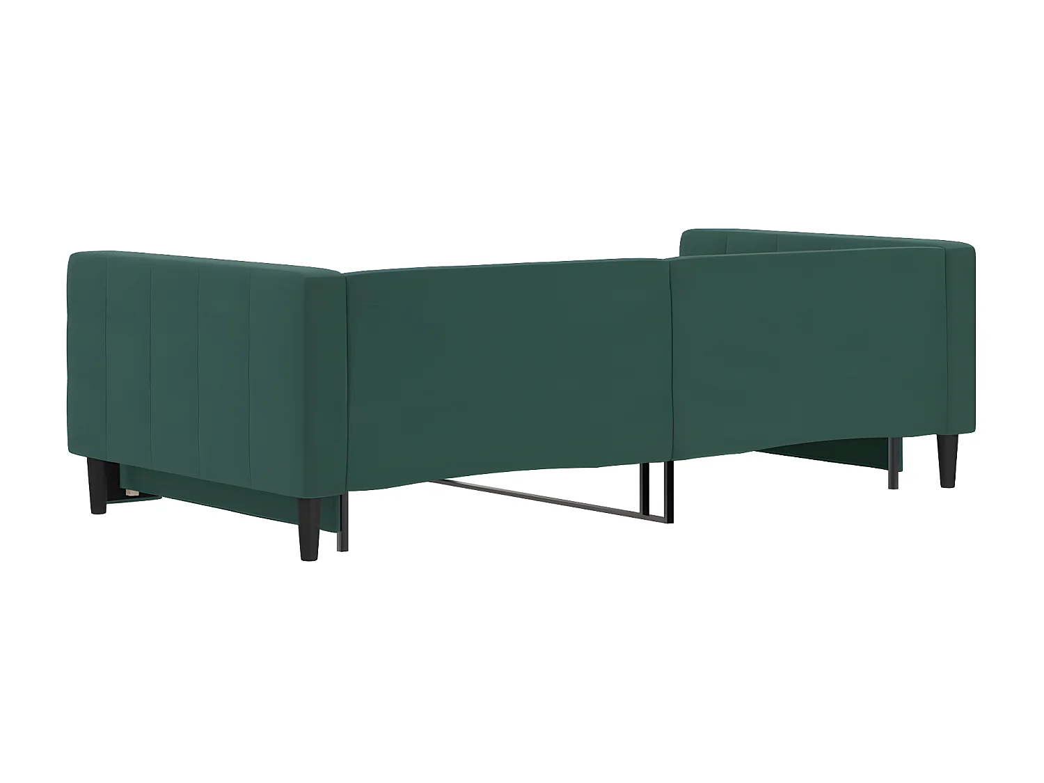 Lit gigogne vert foncé 100x200 cm velours ASW18270