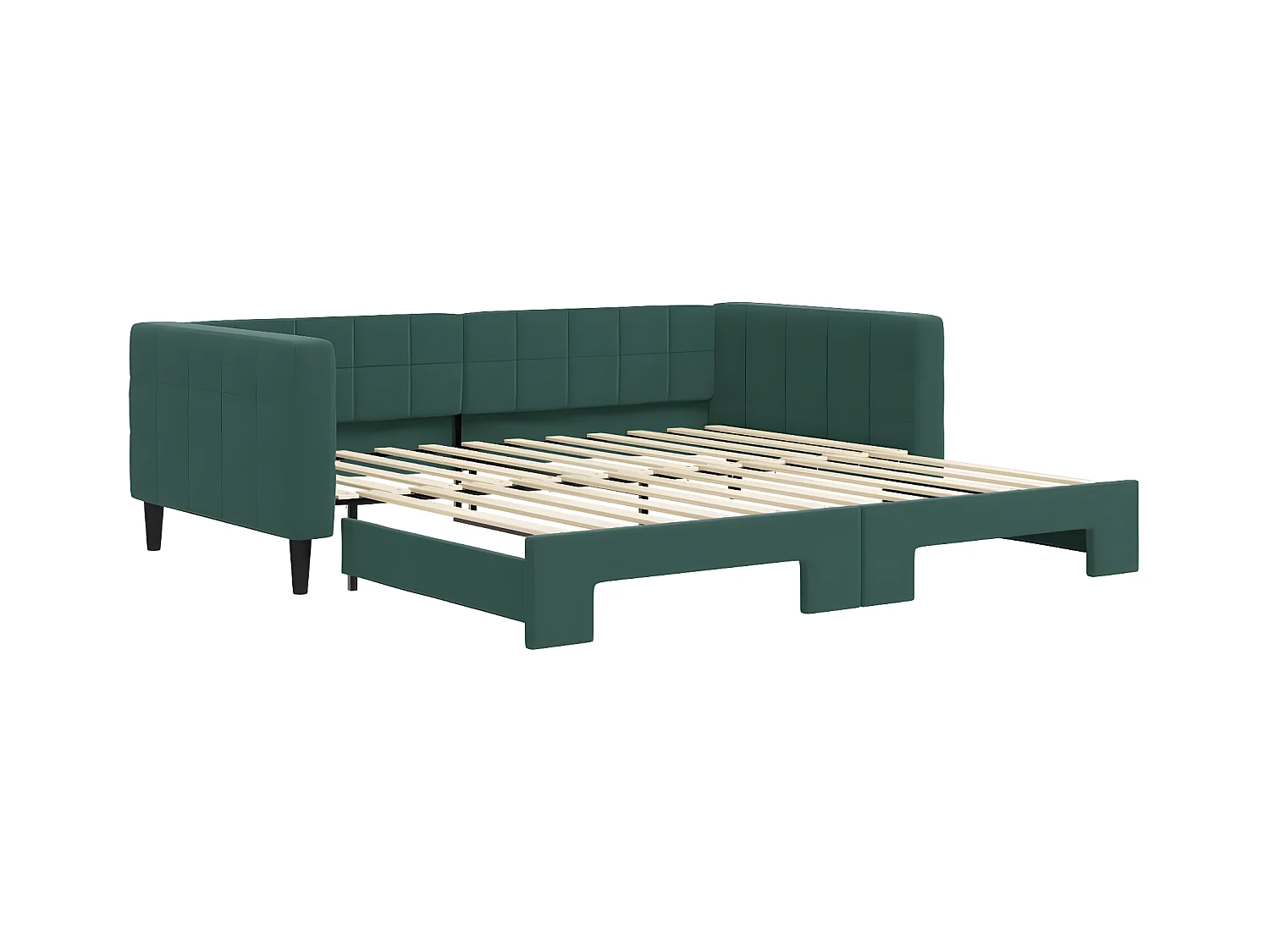 Cama nido terciopelo verde oscuro 100x200 cm ES886557
