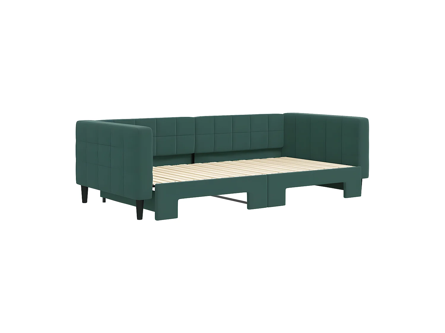 Cama nido terciopelo verde oscuro 100x200 cm ES886557