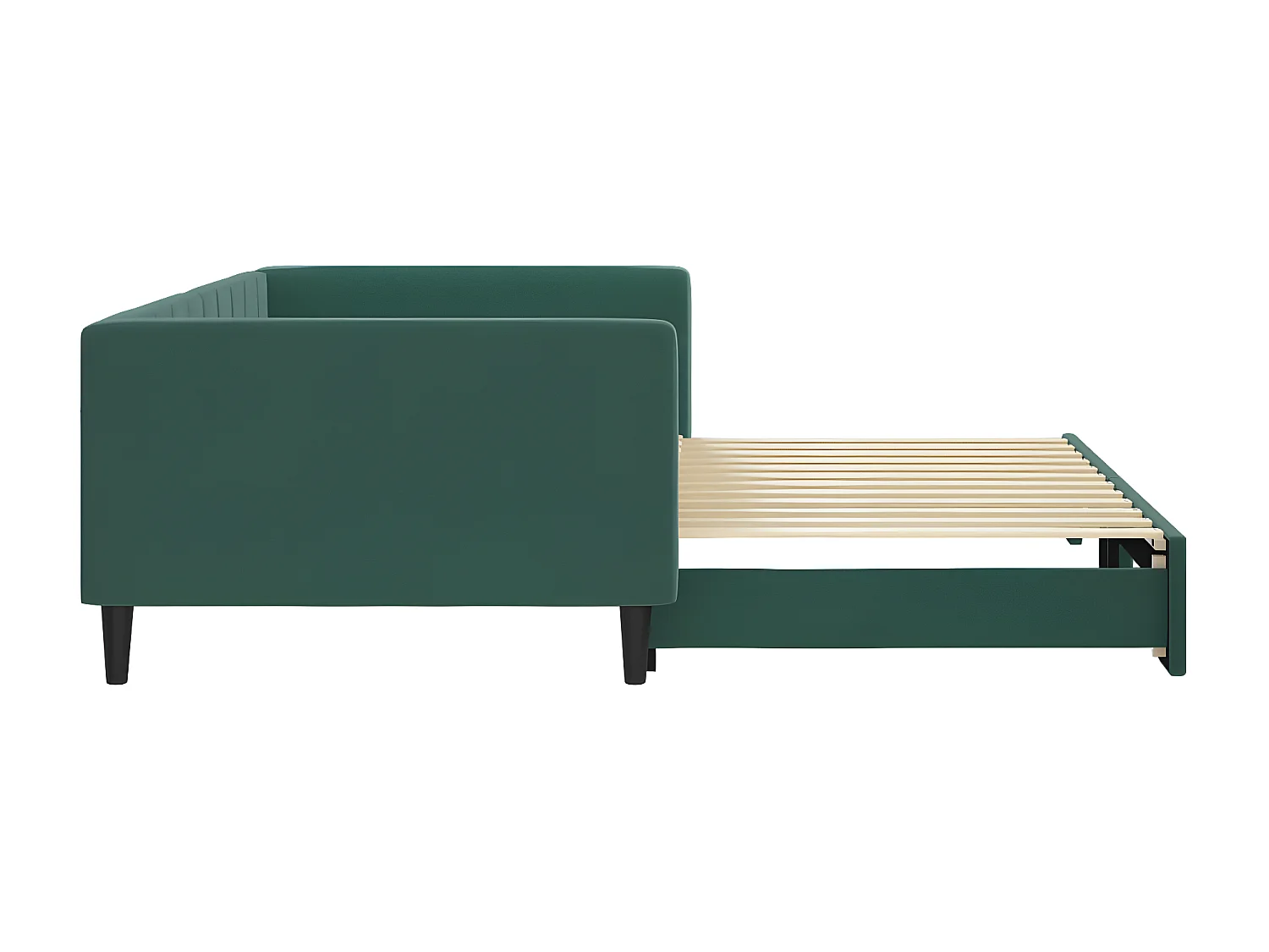 Lit gigogne vert foncé 100x200 cm velours ASW18270