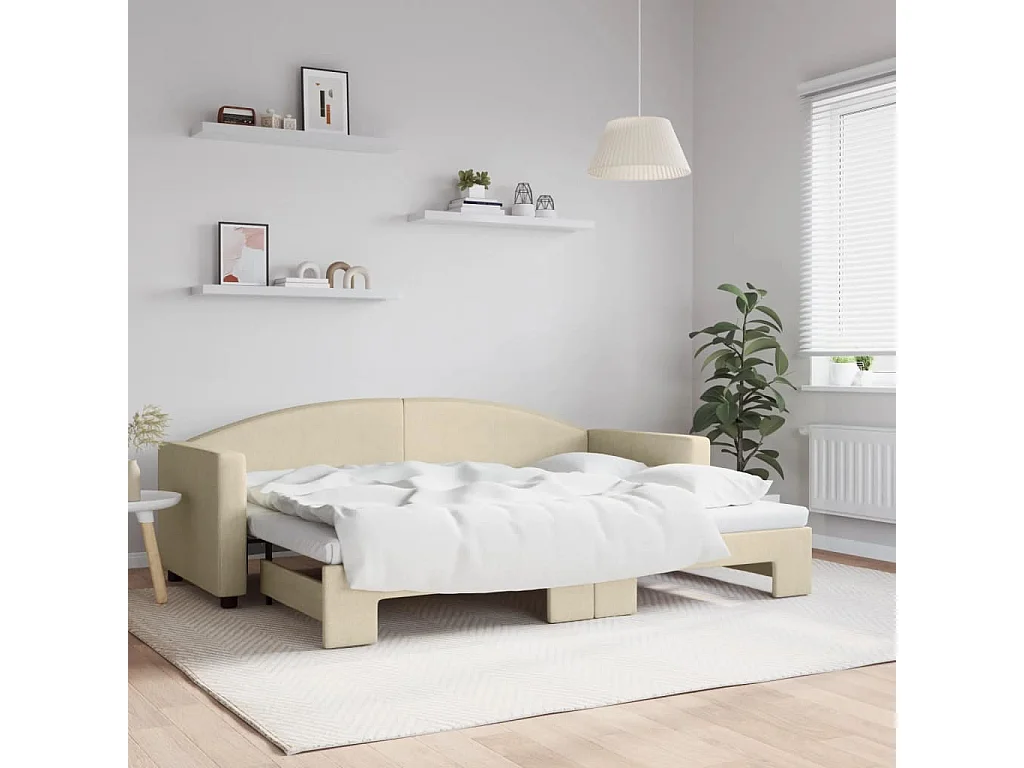 Cama nido tela crema 80x200 cm ES217375