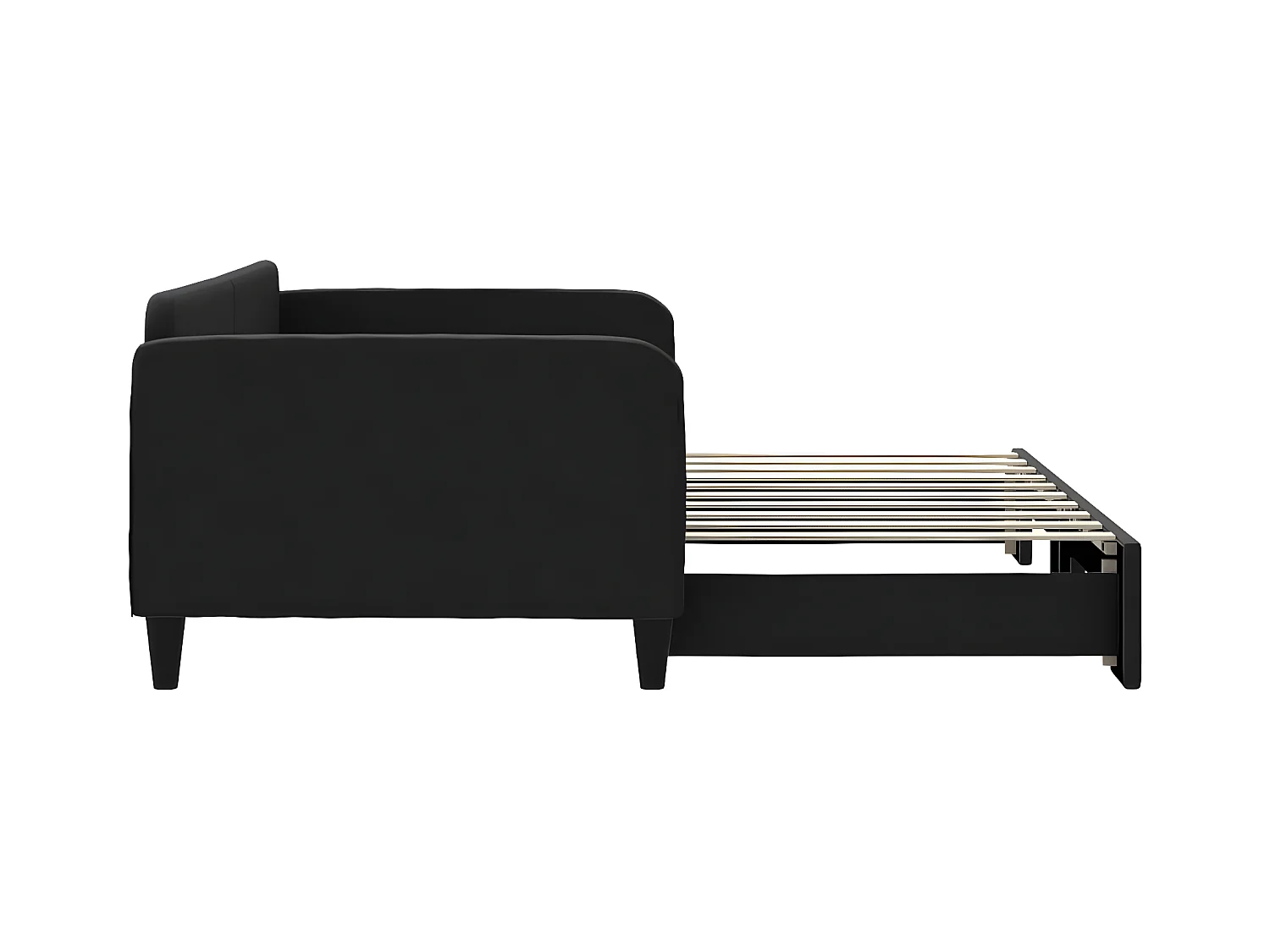 Tagesbett Ausziehbar,Ausziehbett Schwarz 90x190 cm Stoff -gkd36139