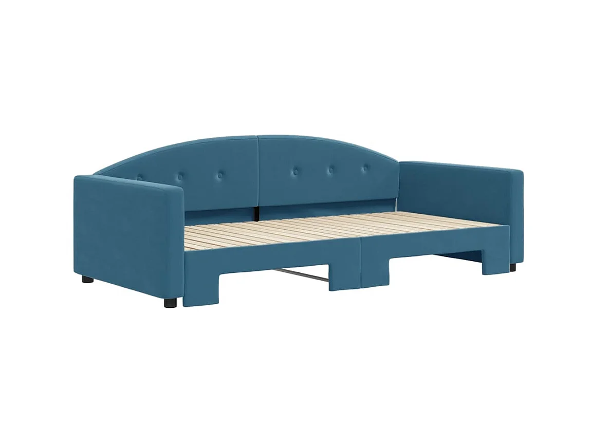 Cama nido terciopelo azul 100x200 cm ES380092