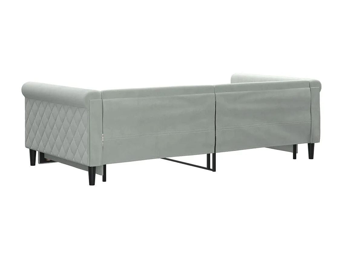 Lit gigogne gris clair 100x200 cm velours WVGQ2232