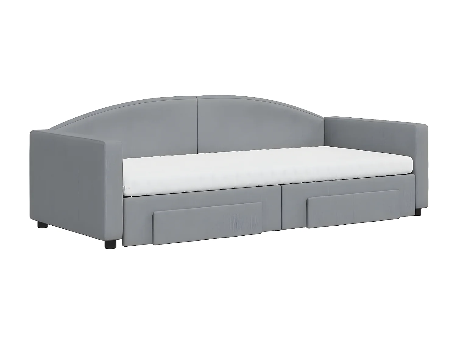 Tagesbett Ausziehbar,Ausziehbett mit Schubladen Hellgrau 90x200 cm Stoff -gkd35052