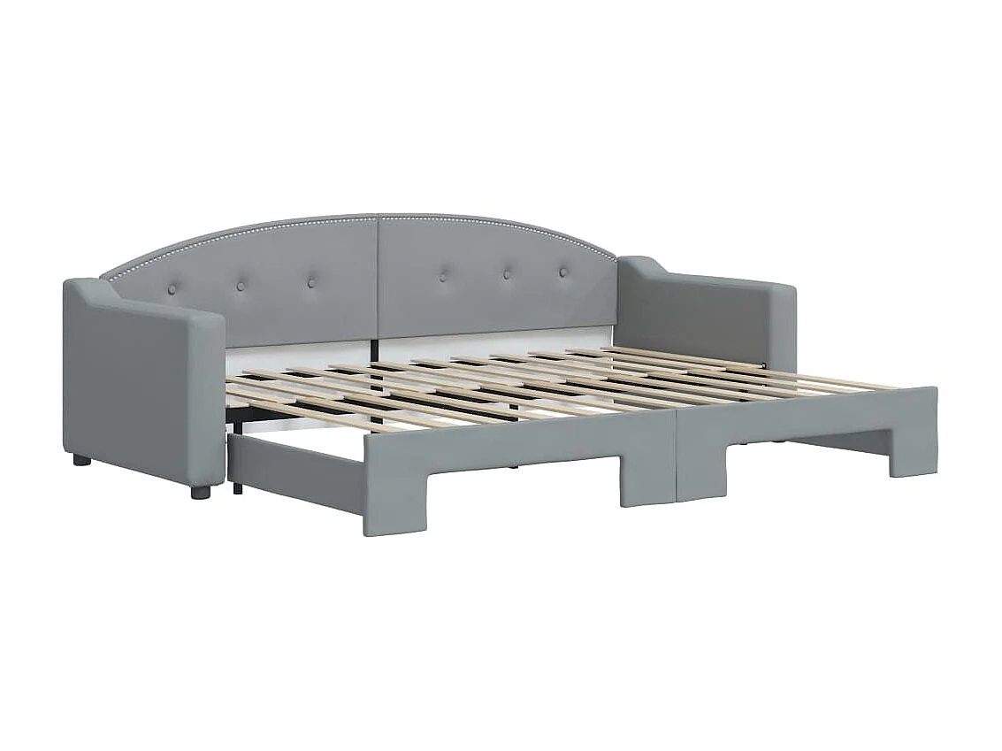 Tagesbett Ausziehbar,Ausziehbett Hellgrau 80x200 cm Stoff -gkd39253