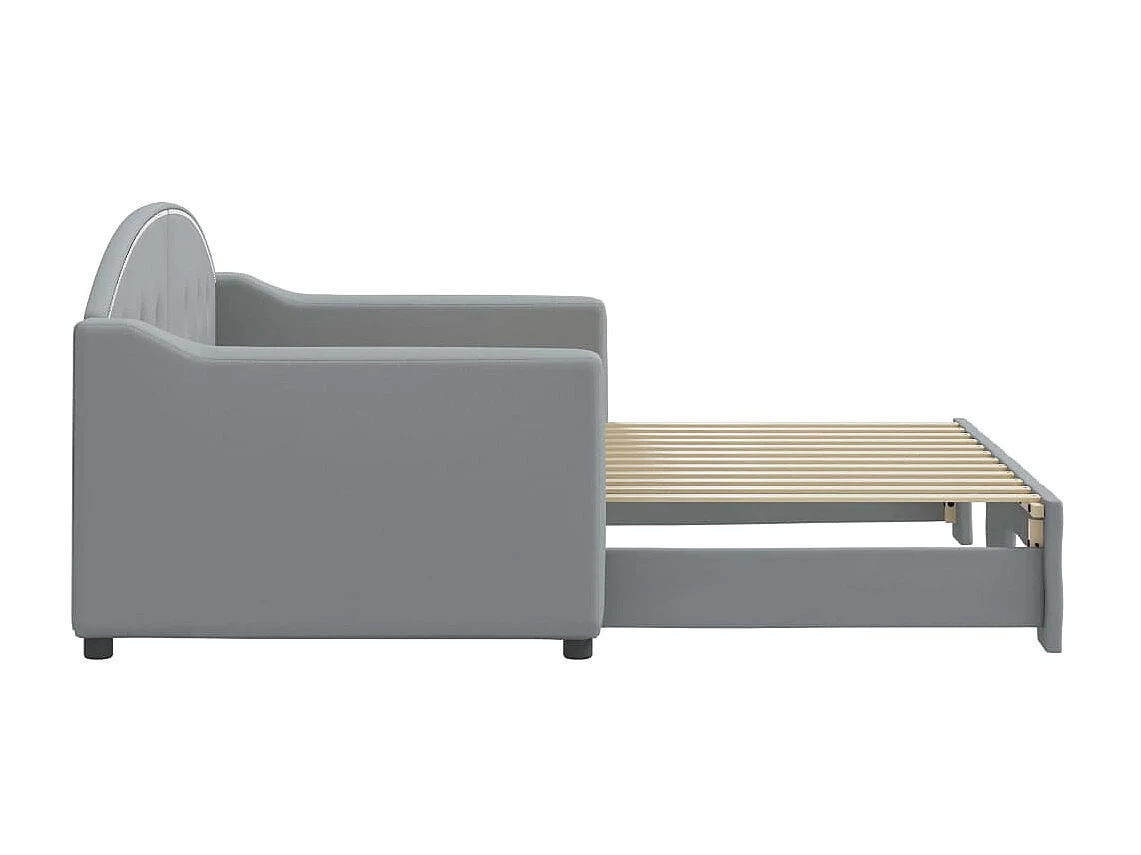 Tagesbett Ausziehbar,Ausziehbett Hellgrau 80x200 cm Stoff -gkd39253