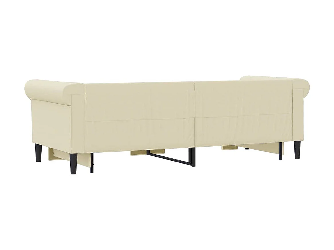 Lit gigogne crème 90x200 cm similicuir WVGQ3337