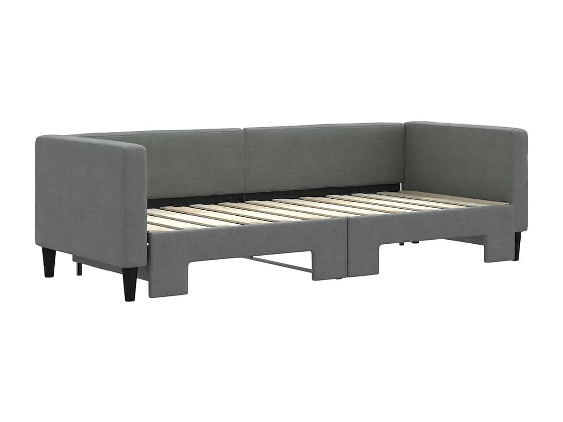 Tagesbett Ausziehbar,Ausziehbett Dunkelgrau 80x200 cm Stoff -gkd42914