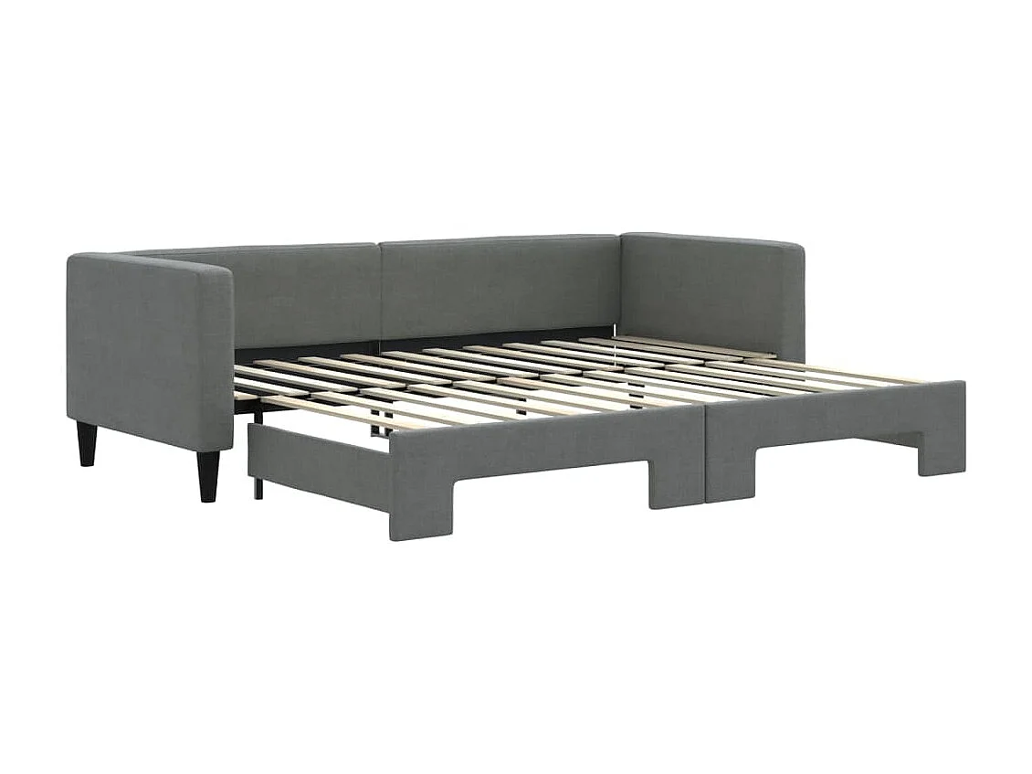 Tagesbett Ausziehbar,Ausziehbett Dunkelgrau 80x200 cm Stoff -gkd42914