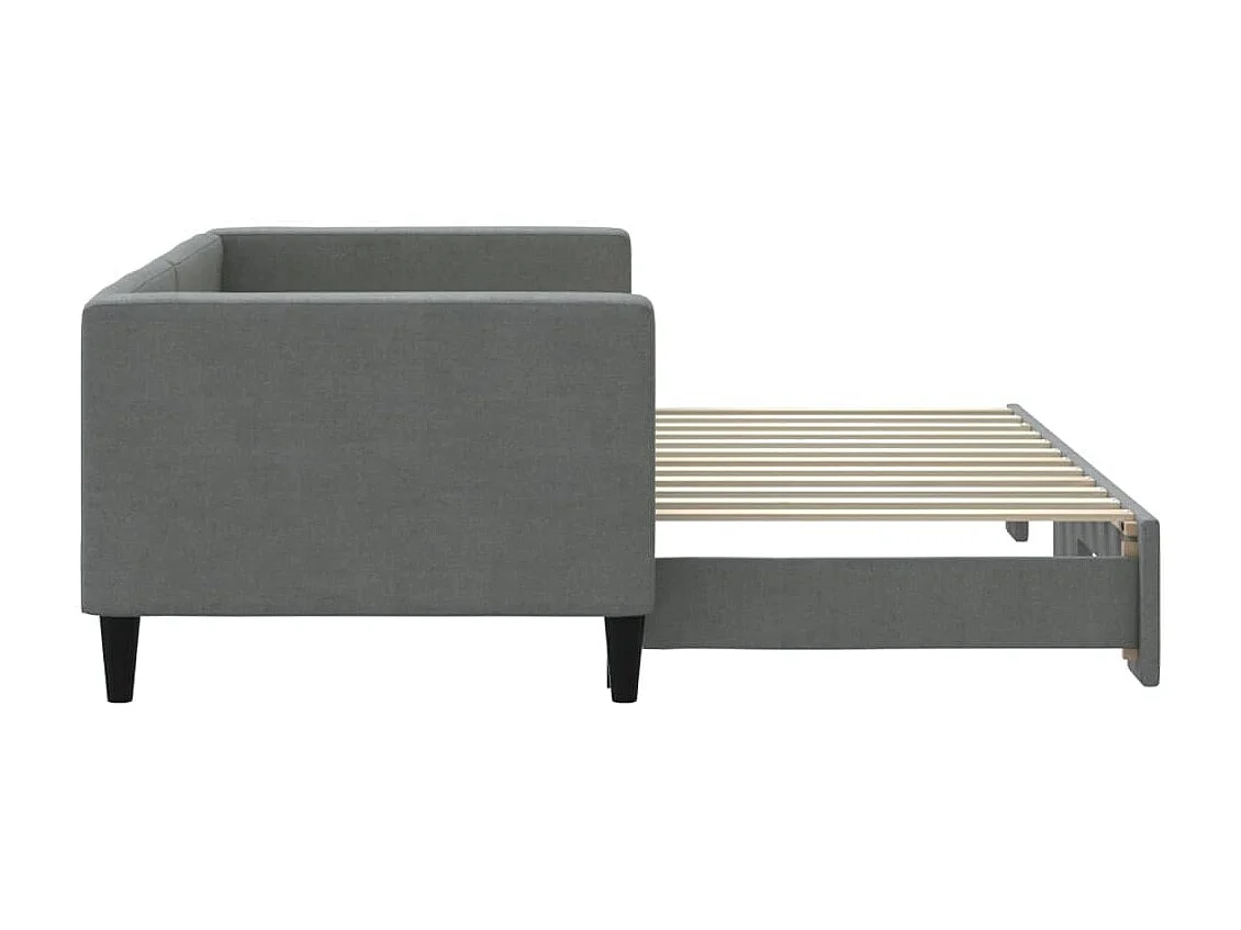 Tagesbett Ausziehbar,Ausziehbett Dunkelgrau 80x200 cm Stoff -gkd42914
