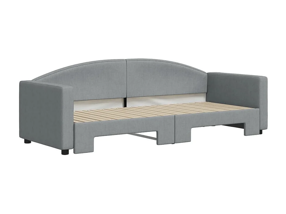 Tagesbett Ausziehbar,Ausziehbett Hellgrau 80x200 cm Stoff -gkd79456