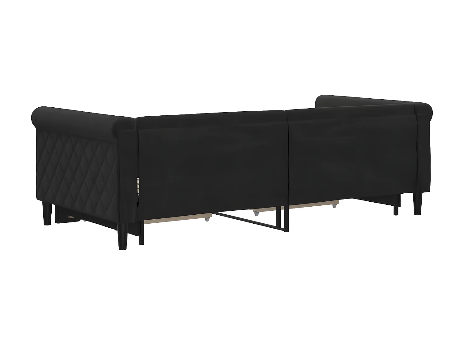 Tagesbett Ausziehbar,Ausziehbett mit Schubladen Schwarz 90x190 cm Samt -gkd42254