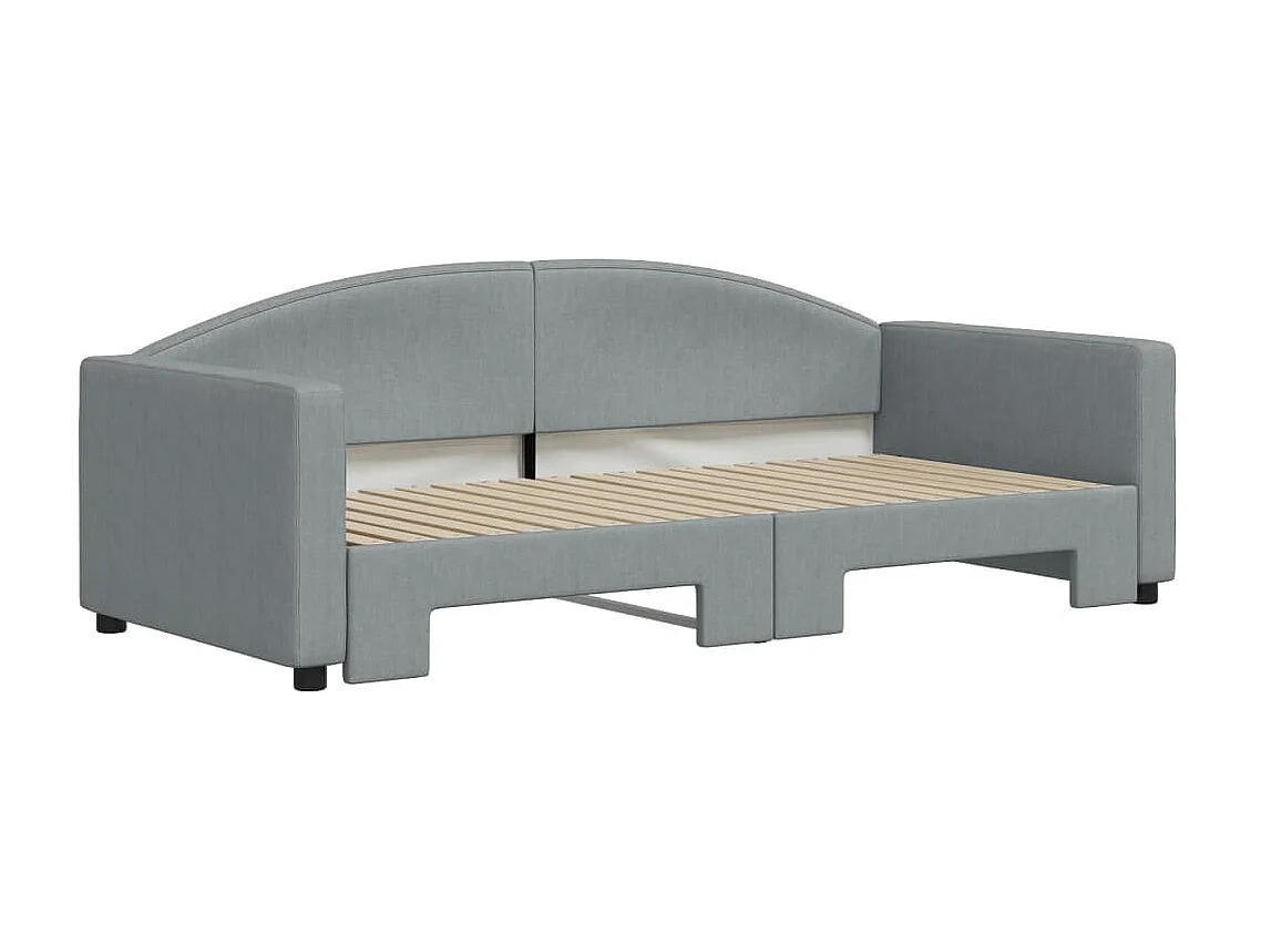 Slaapbank met onderschuifbed 90x190 cm stof lichtgrijs NL40228