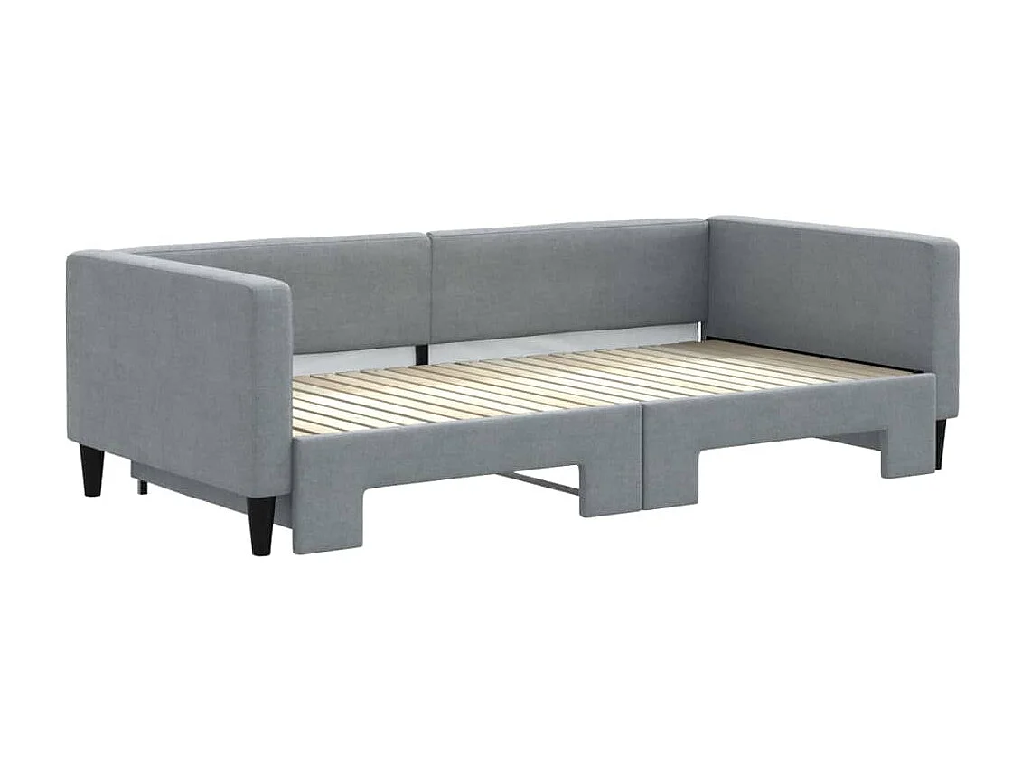Lit gigogne gris clair 100x200 cm tissu WVGQ7472