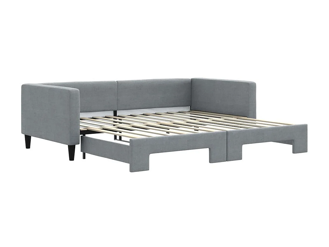Lit gigogne gris clair 100x200 cm tissu WVGQ7472