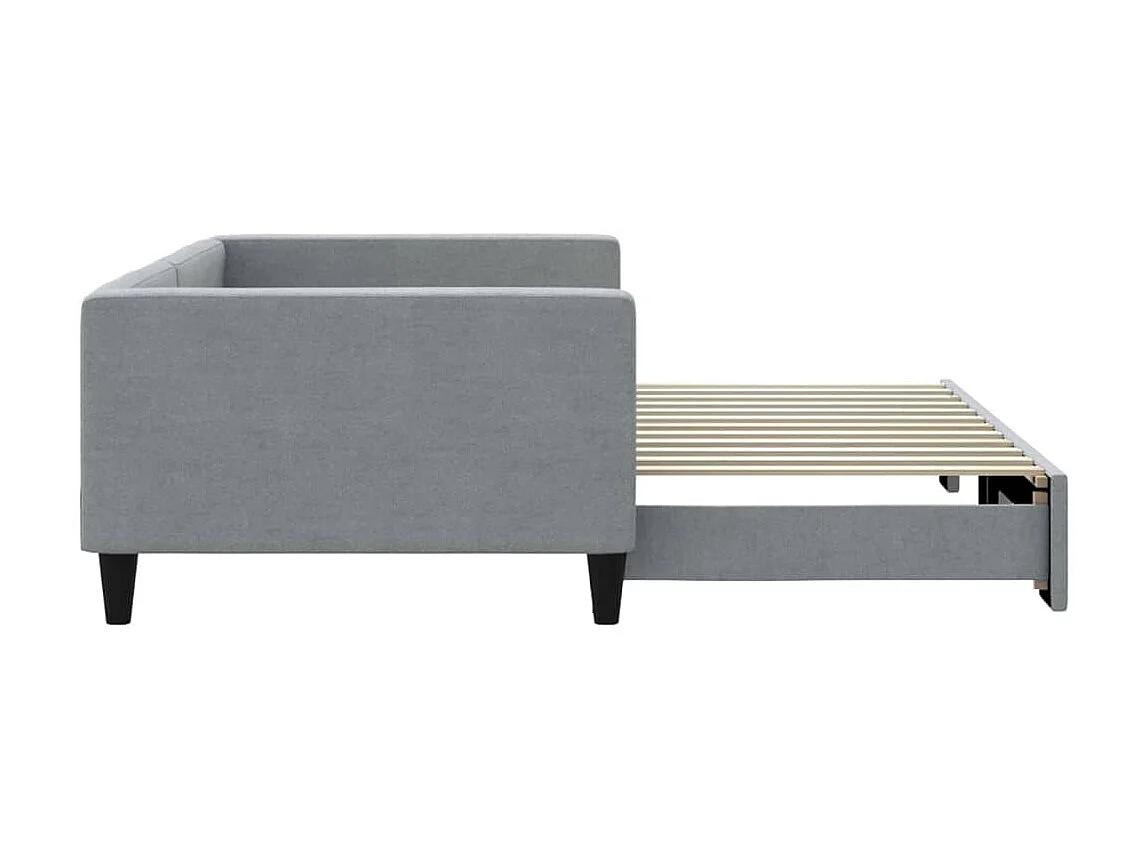 Lit gigogne gris clair 100x200 cm tissu WVGQ7472