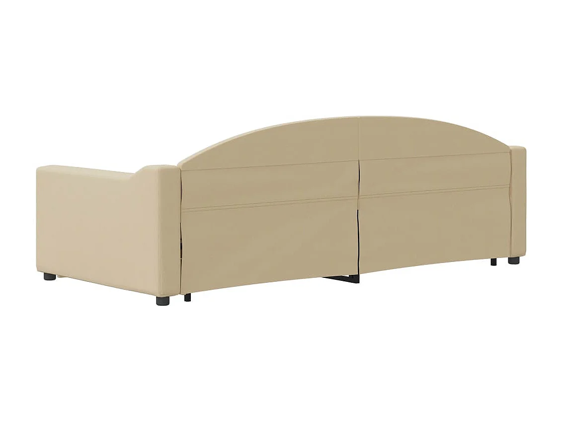 Cama dupla com gavetão 90x200 cm tecido cor creme PT351121
