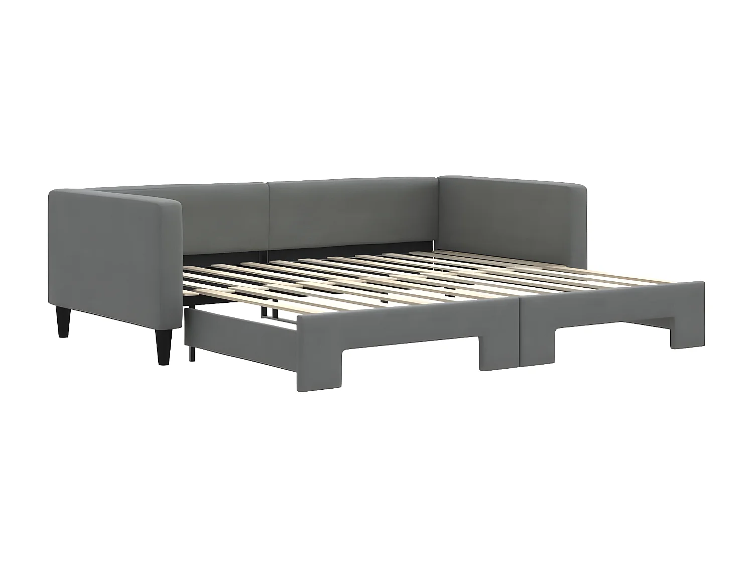 Tagesbett Ausziehbar,Ausziehbett Dunkelgrau 100x200 cm Stoff -gkd44320